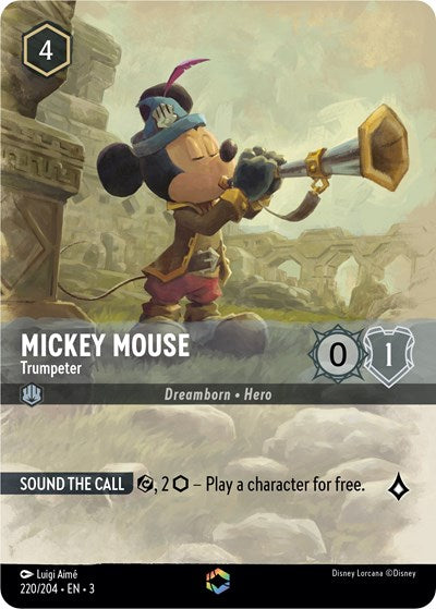Mickey Mouse - Trumpeter (Enchanted) - Holofoil (Into the Inklands)(3-220/204)(E)