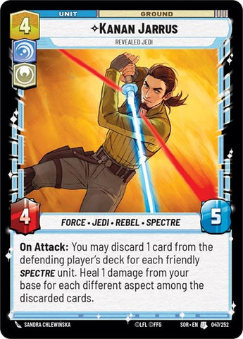 Kanan Jarrus, Revealed Jedi - Foil (Spark of Rebellion)(SOR-047/252)(U)