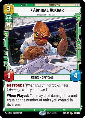 Admiral Ackbar, Brilliant Strategist (Spark of Rebellion)(SOR-097/252)(R)