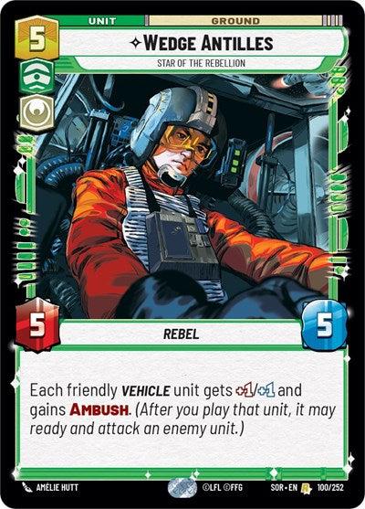Wedge Antilles, Star of the Rebellion (Spark of Rebellion)(SOR-100/252)(R)