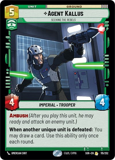 Agent Kallus, Seeking the Rebels - Foil (Spark of Rebellion)(SOR-115/252)(R)