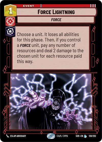 Force Lightning - Foil (Spark of Rebellion)(SOR-138/252)(L)
