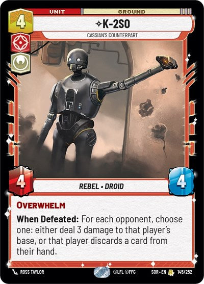 K-2SO, Cassian's Counterpart - Foil (Spark of Rebellion)(SOR-145/252)(R)