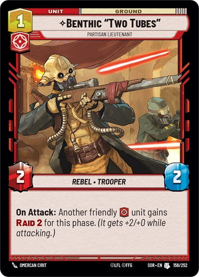 Benthic "Two Tubes", Partisan Lieutenant (Spark of Rebellion)(SOR-156/252)(U)
