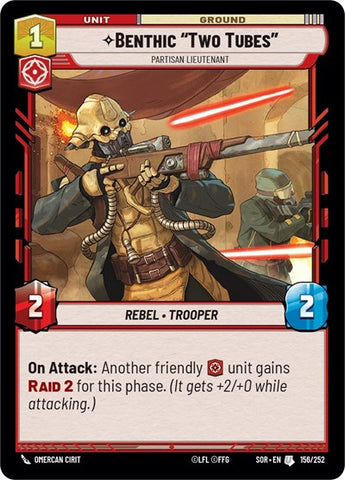 Benthic "Two Tubes", Partisan Lieutenant (Spark of Rebellion)(SOR-156/252)(U)