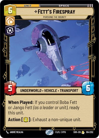 Fett's Firespray, Pursuing the Bounty (Spark of Rebellion)(SOR-184/252)(R)