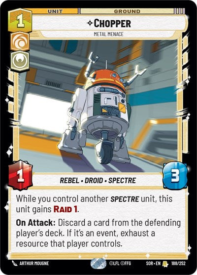 Chopper, Metal Menace - Foil (Spark of Rebellion)(SOR-188/252)(R)