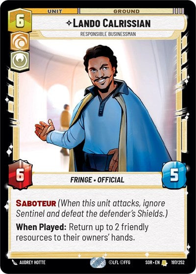 Lando Calrissian, Responsible Businessman - Foil (Spark of Rebellion)(SOR-197/252)(R)