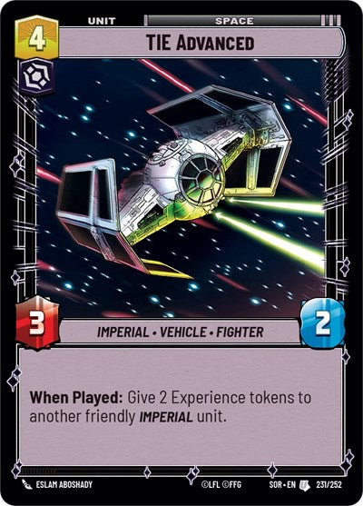 TIE Advanced - Foil (Spark of Rebellion)(SOR-231/252)(U)