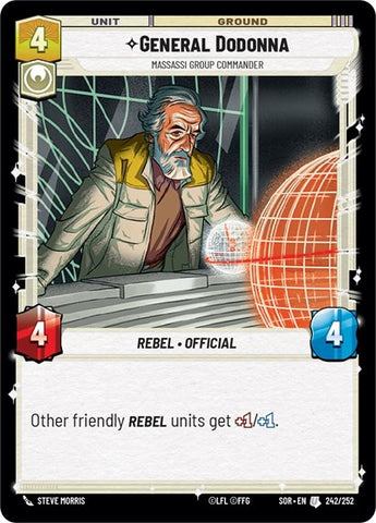 General Dodonna, Massassi Group Commander - Foil (Spark of Rebellion)(SOR-242/252)(U)