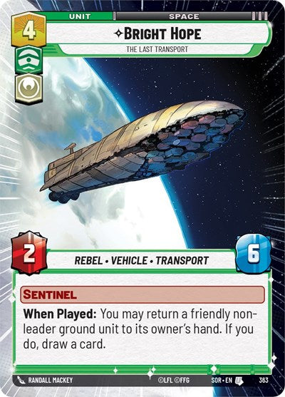 Bright Hope, The Last Transport - Hyperspace (Spark of Rebellion)(SOR-363/510)(U)