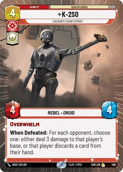 K-2SO, Cassian's Counterpart - Hyperspace - Foil (Spark of Rebellion)(SOR-408/510)(R)