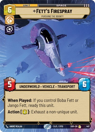 Fett's Firespray, Pursuing the Bounty - Hyperspace - Foil (Spark of Rebellion)(SOR-447/510)(R)