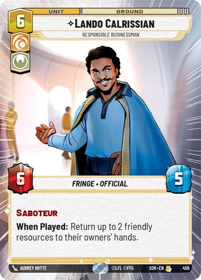 Lando Calrissian, Responsible Businessman - Hyperspace - Foil (Spark of Rebellion)(SOR-459/510)(R)