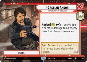 Cassian Andor, Dedicated to the Rebellion - Hyperspace (Spark of Rebellion)(SOR-279/510)(R)