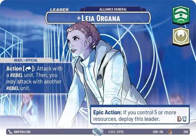 Leia Organa, Alliance General (Showcase) - Foil (Spark of Rebellion)(SOR-260/510)(C)