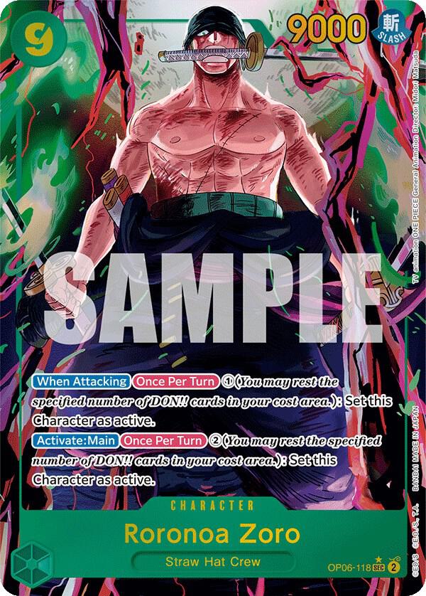 Roronoa Zoro - Alternate Art - Foil (Wings of the Captain)(OP06-118)(SEC)