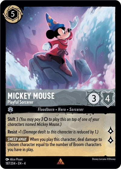 Mickey Mouse - Playful Sorcerer (Ursula's Return)(4-187/204)(R)