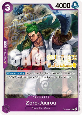 Zoro-Juurou [Judge Pack Vol. 3] [Foil] (One Piece Promotion Cards)(OP05-067)(R)