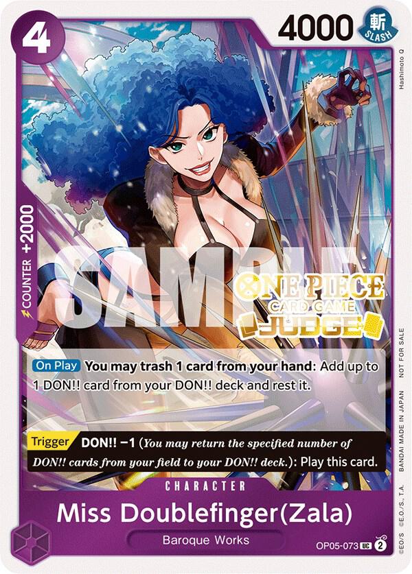 Miss Doublefinger(Zala) [Judge Pack Vol. 3] [Foil] (One Piece Promotion Cards)(OP05-073)(UC)