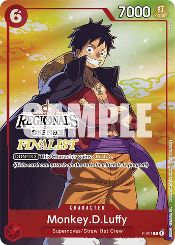 Monkey.D.Luffy (001) [Online Regional 2024 Vol. 2] [Finalist] [Foil] (One Piece Promotion Cards)(P-001)(PR)