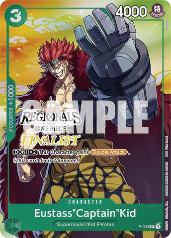 Eustass"Captain"Kid [Online Regional 2024 Vol. 2] [Finalist] [Foil] (One Piece Promotion Cards)(P-003)(PR)