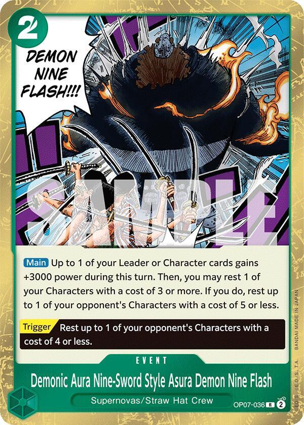 Demonic Aura Nine-Sword Style Asura Demon Nine Flash - Foil (500 Years in the Future)(OP07-036)(R)