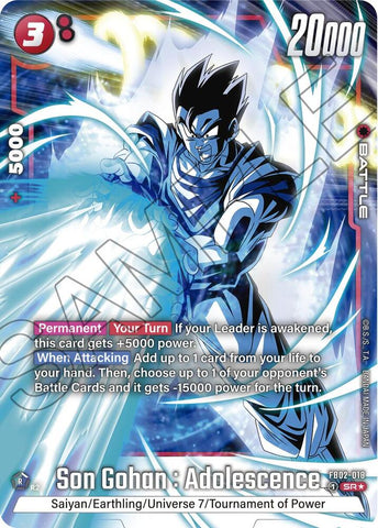 Son Gohan : Adolescence [018] [Alternate Art] [Foil] (FB02-018)(SR)