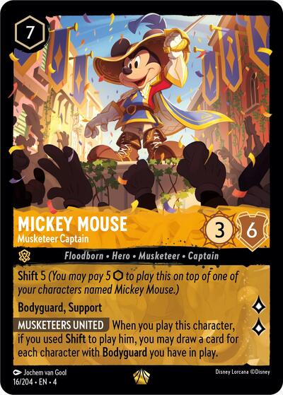 Mickey Mouse - Musketeer Captain - Cold Foil (Ursula's Return)(4-016/204)(L)