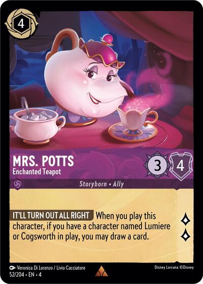 Mrs. Potts - Enchanted Teapot - Cold Foil (Ursula's Return)(4-052/204)(R)
