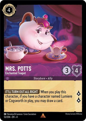 Mrs. Potts - Enchanted Teapot - Cold Foil (Ursula's Return)(4-052/204)(R)