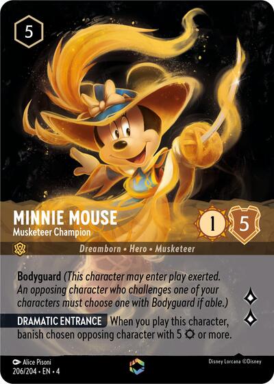 Minnie Mouse - Musketeer Champion (Enchanted) - Holofoil (Ursula's Return)(4-206/204)(E)