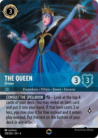 The Queen - Diviner (Enchanted) - Holofoil (Ursula's Return)(4-218/204)(E)