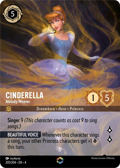 Cinderella - Melody Weaver (Enchanted) - Holofoil (Ursula's Return)(4-205/204)(E)