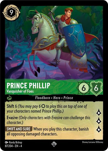 Prince Phillip - Vanquisher of Foes - Cold Foil (Ursula's Return)(4-087/204)(SR)