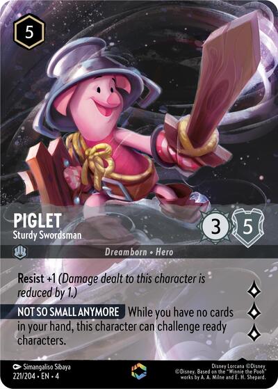 Piglet - Sturdy Swordsman (Enchanted) - Holofoil (Ursula's Return)(4-221/204)(E)