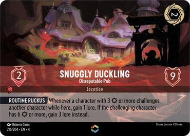 Snuggly Duckling - Disreputable Pub (Enchanted) - Holofoil (Ursula's Return)(4-216/204)(E)
