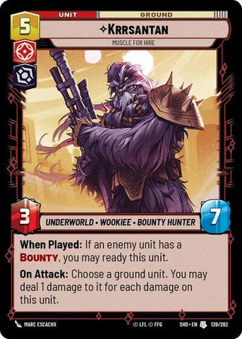 Krrsantan, Muscle for Hire (Shadows of the Galaxy)(SHD-139/262)(U)