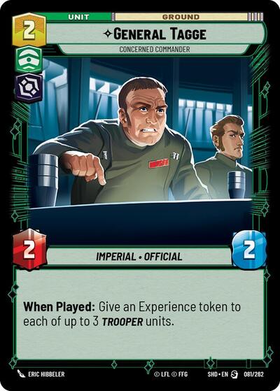 General Tagge, Concerned Commander (Shadows of the Galaxy)(SHD-081/262)(S)