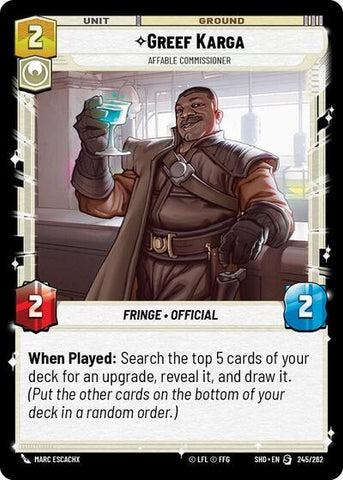 Greef Karga, Affable Commissioner (Shadows of the Galaxy)(SHD-245/262)(S)