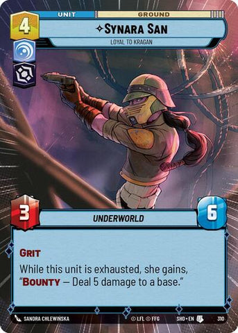 Synara San, Loyal to Kragan - Hyperspace (Shadows of the Galaxy)(SHD-310/522)(U)