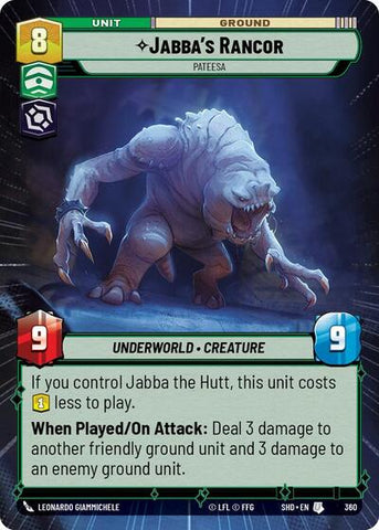 Jabba's Rancor, Pateesa - Hyperspace - Foil (Shadows of the Galaxy)(SHD-360/522)(U)