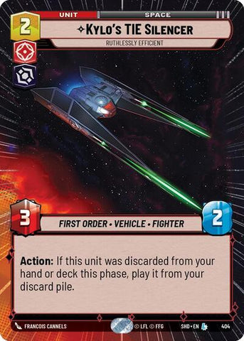 Kylo's TIE Silencer, Ruthlessly Efficient - Hyperspace - Foil (Shadows of the Galaxy)(SHD-404/522)(L)