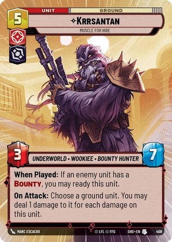Krrsantan, Muscle for Hire - Hyperspace - Foil (Shadows of the Galaxy)(SHD-408/522)(U)