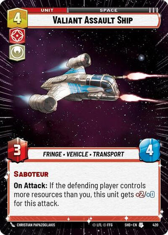 Valiant Assault Ship - Hyperspace - Foil (Shadows of the Galaxy)(SHD-420/522)(U)