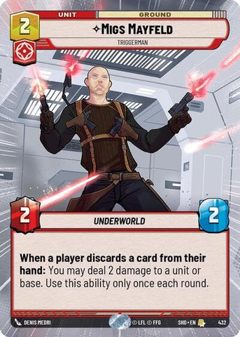 Migs Mayfeld, Triggerman - Hyperspace - Foil (Shadows of the Galaxy)(SHD-432/522)(R)
