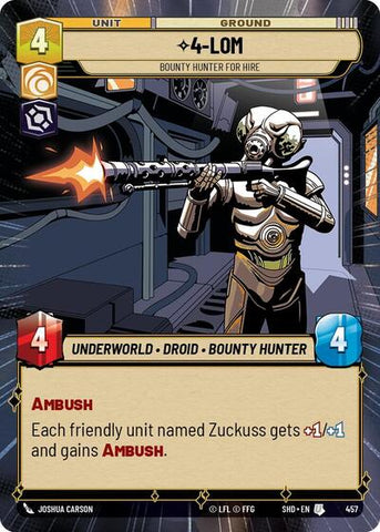 4-LOM, Bounty Hunter for Hire - Hyperspace - Foil (Shadows of the Galaxy)(SHD-457/522)(U)