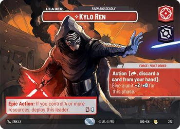 Kylo Ren, Rash and Deadly (Showcase) - Foil (Shadows of the Galaxy)(SHD-273/522)(R)