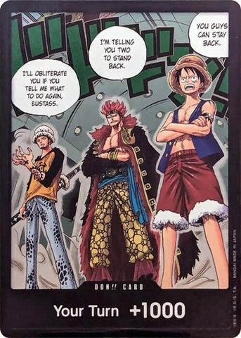 DON!! Card (Trafalgar Law, Eustass Kid and Monkey.D.Luffy) - DP04 Ver. - Foil (500 Years in the Future)()(DON!!)