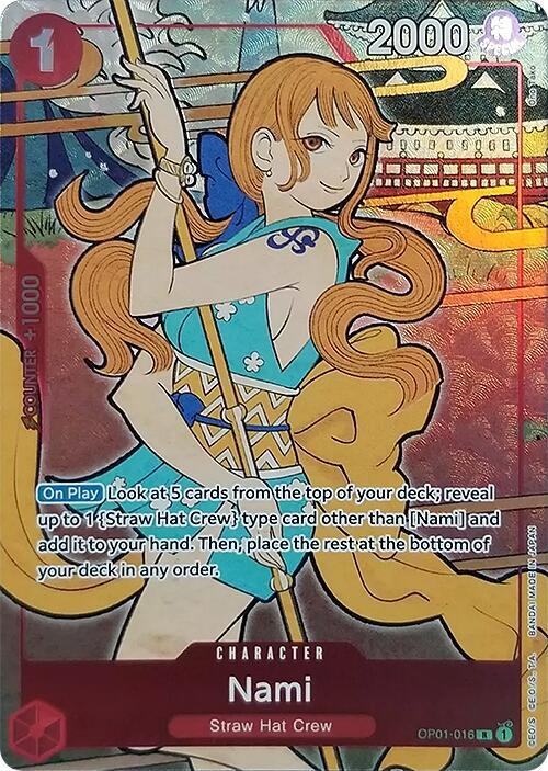 Nami [English Version 1st Anniversary Set] [Foil] (One Piece Promotion Cards)(OP01-016)(R)